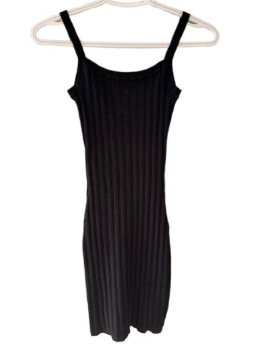 Sunday best sleeveless rib knit bodycon dress black women's size XS